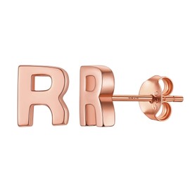 Ear Ringing Jewelry For Women Sterling Silver Initial R Huggie Earrings