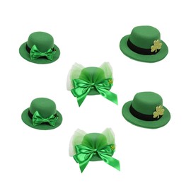Baluue 6Pcs Patrick's Day Hair Clips Green Bowknot Leprechaun Hat Design for Festive Parties and Celebrations Comfortable and Durable for Wear