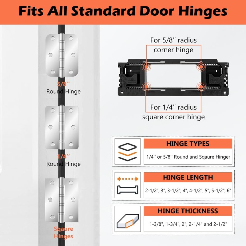 Adjustable Door Hinge Jig Mortiser Installation for 2-1/2 to 6inch