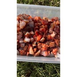 Carnelian - Small: 0.75" - 1.25" - Raw Rough Rock - Bulk Wholesale 1LB options - 1/2 Pound