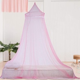 YTPAFK Dome Bed Canopy for Girls - Elegant and Functional Canopy Bed Mosquito Net for Ultimate Mosquito Protection and Stylish Bedroom Decoration, Perfect for Girls Rooms (Pink)