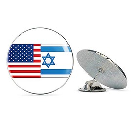 NYC Jewelers Half United States Half Israel Flag (us pro Israeli Support) Metal 0.75" Lapel Hat Pin Tie Tack Pinback