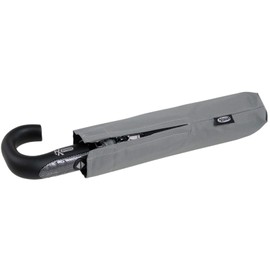 iX-brella Men's Pocket Umbrella Open-Close Automatic Round Hook Handle, Carbon look grey, Pocket umbrella XXL