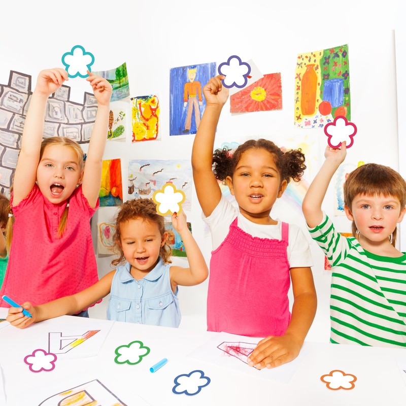 Paper Flower Cutouts 108pcs | Cut Out Shapes for Bulletin