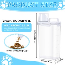 Teenyyou 2 Pcs Cat Litter Storage Container with Airtight Lid and Handle Cat Litter Storage Bin with Spout Sealable Heavy Duty Cat Litter Bucket for Cat Litter Storage