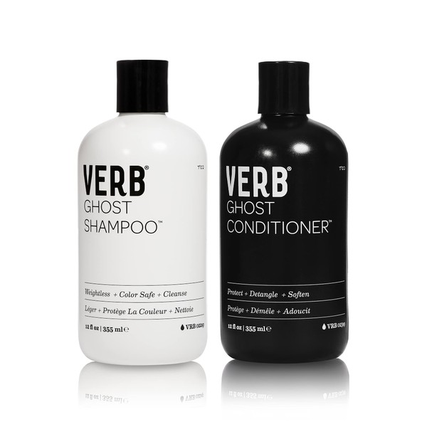 Verb Ghost Shampoo & Conditioner Duo – Vegan Shampoo and Conditioner Set –– Weightless, Anti-Frizz Hydrating Shampoo and Conditioner Promotes Shine and Strength, 12 fl oz