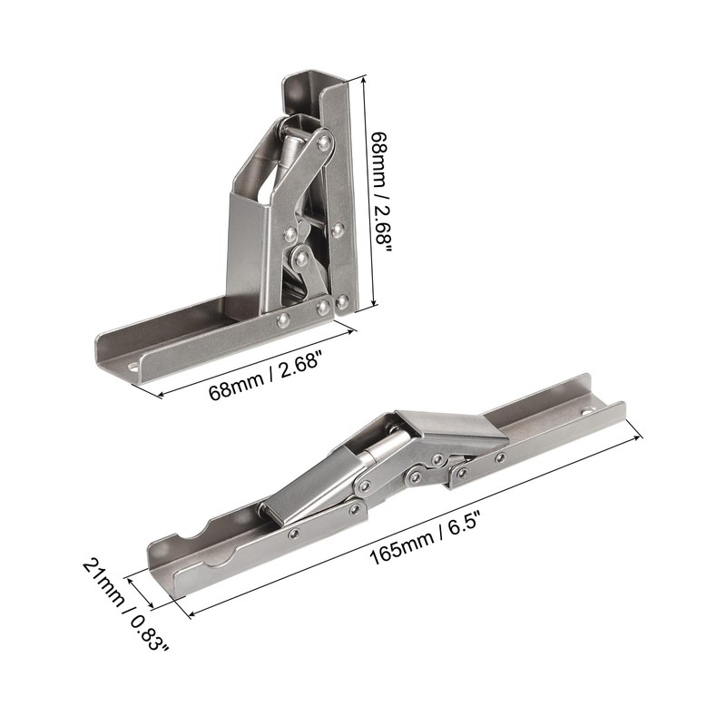 uxcell 90 Degree Folding Shelf Hinge Bracket, 2pcs Hidden Table