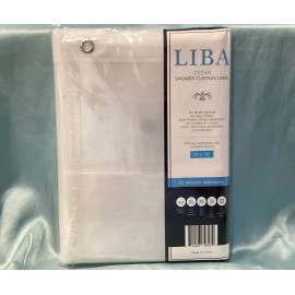 LIBA 72”X 72” Clear Shower Curtain Liner Peva Antibacterial, Rust Proof Grommets