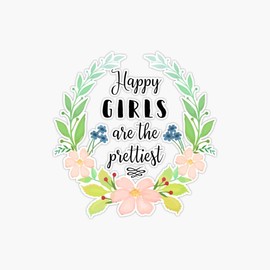 Happy Girls Are The Prettiest Audrey Hepburn Quote Famous Bumper Sticker Vinyl Decal 5"
