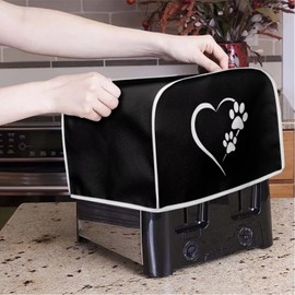 Psesaysky Dog Paw Heart 2 Slice Toaster Covers Kitchen Accessories Multicolor Decor Dust and Fingerprint Protection Bread Maker Oven Washable Covers Lightweight Bakeware Protector