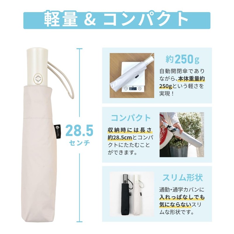 HUS Parasol Auto Open & Close Parasol Lightweight One-Touch Light