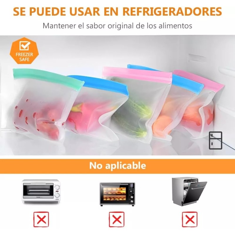 20 Piezas Bolsas Ziploc De Reutilizables Para Alimentos