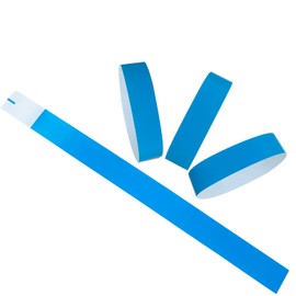 Lopau Paper Wristbands for Events, Parties, Concerts, Sports, Fairs, Travel, Pool Pass - Waterproof Arm Bands (Blue Colored)