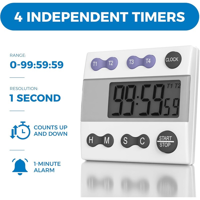 Sper Scientific Portable Digital Kitchen & Lab Timer 810015 -