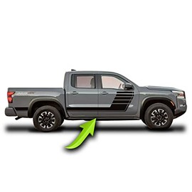 Side Door Hockey Racing Stripes Graphics - 2022 & up Frontier Compatible with Nissan(Color: Matte Black)
