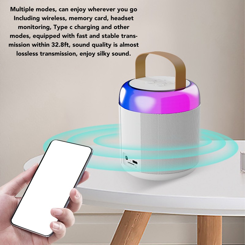 Wireless Karaoke Speakers RGB Light Bluetooth5.3 Speaker with 2 Wireless