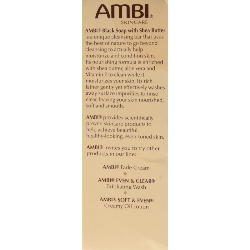 Ambi Skincare Black Soap with Shea Butter, 3.5 Oz (Pack