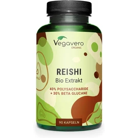 Vegavero Organic Reishi Extract | 8400 mg (14:1) Ganoderma Lucidum | with Polysaccharides & Beta Glucans | Mushroom Supplement | 90 Capsules | Vegan