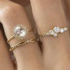 FFWTPY Set of 3 Women's Cubic Zirconia Rings for Weddings