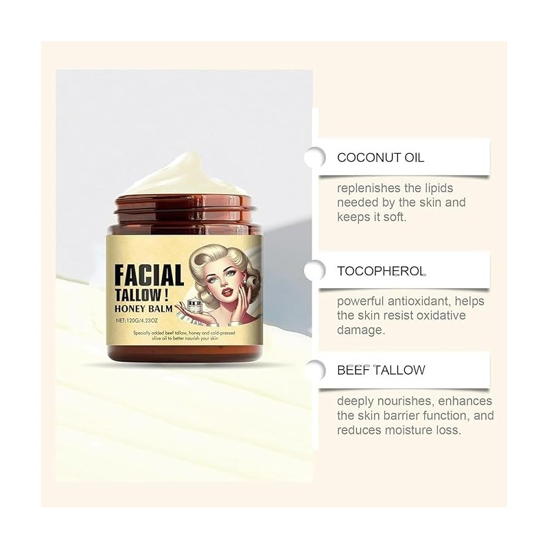 EASYNICE Whipped Beef Tallow and Honey Balm, Beef Tallow Honey