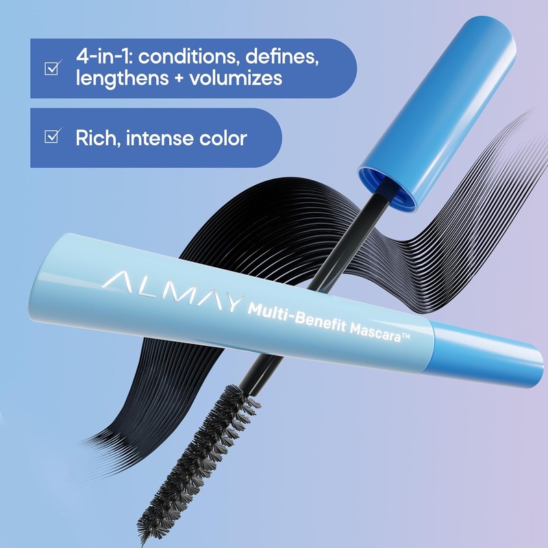 Almay Multi-Benefit Mascara, Blackest Black, 0.24 Fl. Oz., 0156 pounds,