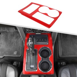 Jimen Compatible with Ford F150 2009-2014, Gear Shift Panel Cover Interior Trim Accessories (Red)