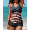 MISSVOG Women Two Piece Tankini Halter Padded Adjustable Drawstring Swimsuit