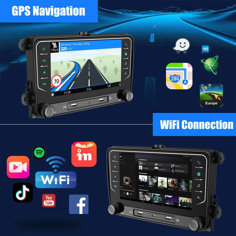 ESSGOO 7" Android14 For VW Volkswagen Jetta Passat Car Stereo