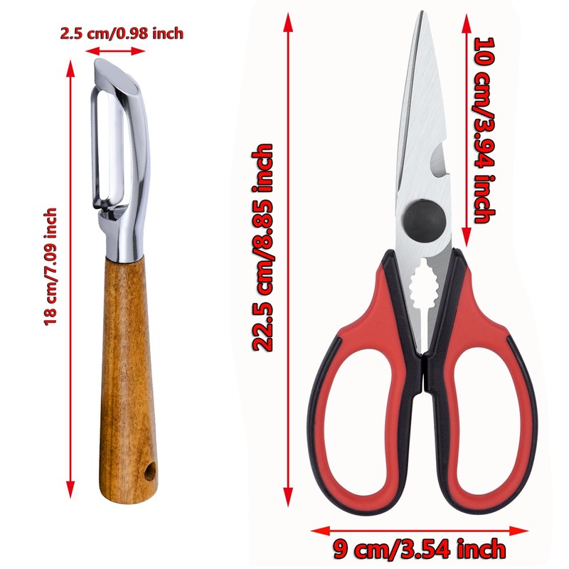 KYDIFS Left Handed Kitchen Scissors and Left Handed Peeler, All