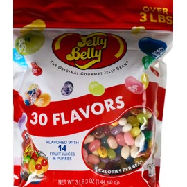 Jelly Belly Original Gourmet Beans 30 Flavors Gluten Free 3 Pounds, Strawberry, 1 Oz