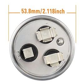 45/5 uF 45+5 MFD ± 6% 370V/440V CBB65B Condensador de CA de doble funcionamiento, reemplazo de condensador redondo 45 5 uF MFD 370 440 voltios VCA para unidad de CA ventilador o bomba de calor