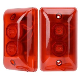 Demeras 12 V 15 W Wired Strobe Siren Sound Alarm Flash Flashing Red Light Sound Siren with Accessories for Home Hotel