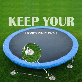 10.6 Inch Pack of 4 Folding Ring Spiral Ground Anchors - Silver Metal Spiral Stake Outdoor Heavy Duty Camping Stakes Spiraling Anchor Ground Anchors for Tent, Trampolines, Garden Fence, Sheds, Swings