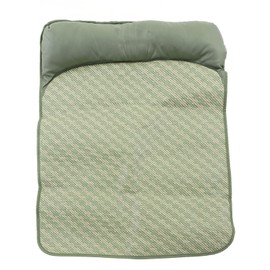 Dog Cooling Mat Breathable Portable Rattan Bed Pet Summer Sleeping Mat with Neck Support Green L