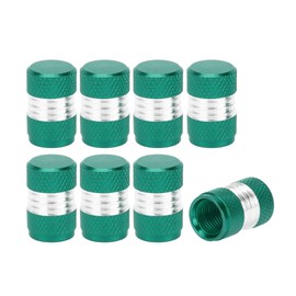 A ABSOPRO Tire Valve Stem Caps 10x16MM Car Wheel Valve Cap Aluminum Alloy Green for Car Bike Motorcycle Truck Anti Crash Tyre Valve Stem Cover Valve Dust Cap Tire Valve Cap 8 Pcs