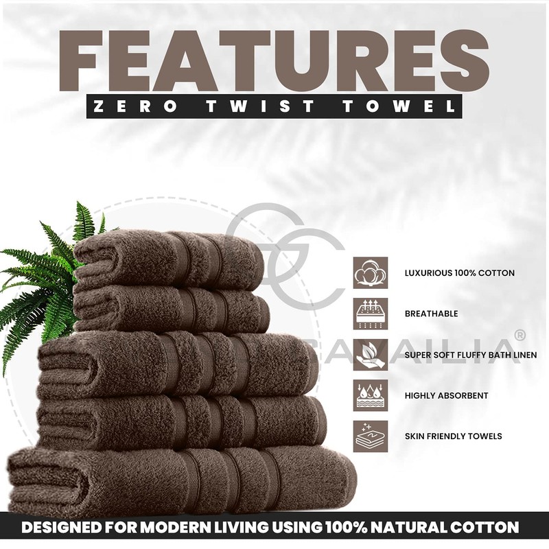 GC GAVENO CAVAILIA Zero Twist Extra Absorbent Bath Set, 100%