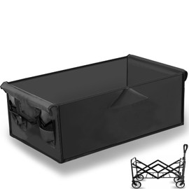 Camping Cart Liner Foldable Wagon Cloth Pocket, Beach Cart Large Capacity Cloth Pocket, for Station Wagons Front and Rear Foldable Cloth Pockets，Replacement Cloth Bags（Size fits Body Length 25"-30"）