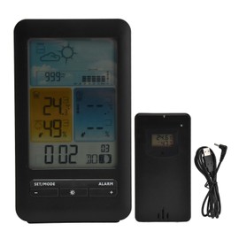 Home Weather Clock Indoor Outdoor Temperature and Humidity Meter Weather Forecast Clock Color Screen