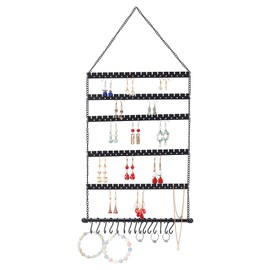 nbeads Wall Hanging Jewellery Organiser, Hanging Necklace Stand Earring Necklace Holder Wall Mount Earring Display Holder Hanging Earring Organiser for Earrings Necklaces Bracelets