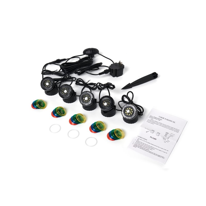 Jebao Submersible LED Pond Light with Photcell Sensor, Set of