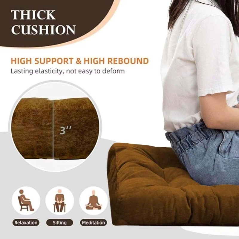 Gfobip Floor Pillows Set Square Chair Cushion Pad Tufted Seat