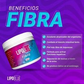 Fibra Lipo Blue Suplemento Digestivo con Probióticos Polvo 200g Sin Gluten                                                                            