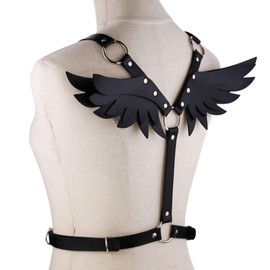 eYLun Women Girl Leather Body Bra Chest Harness Belt Adjustable Gothic Punk Angel Wings Waist Harness