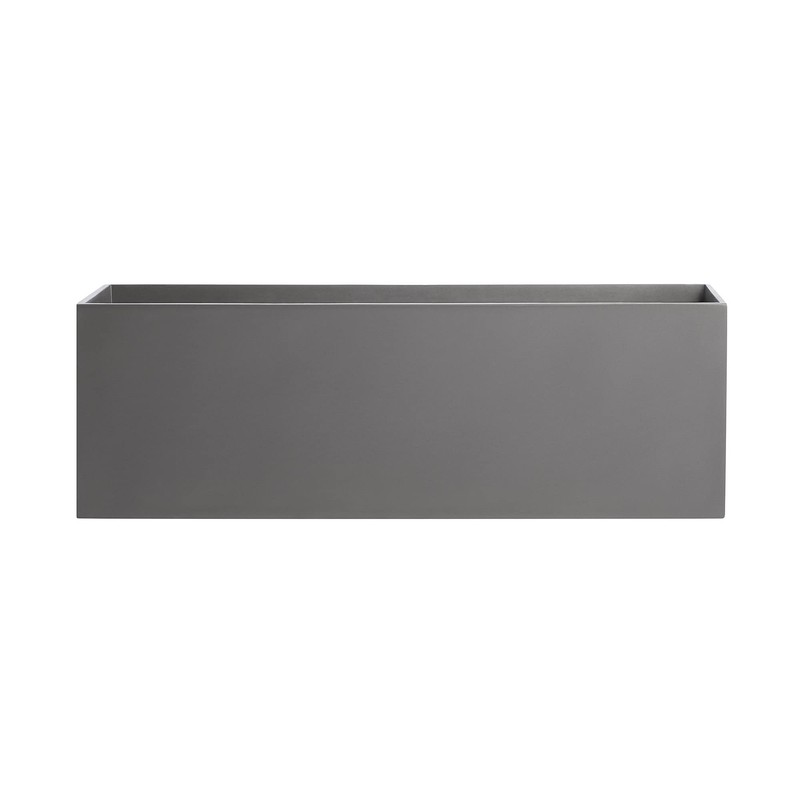 Root and Stock Belmont Rectangle Fiberglass Planter Box, Grey, L:30"