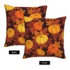 Orange Yellow Pumpkins Throw Pillow Covers Autumn Maple Leaves Thanksgiving