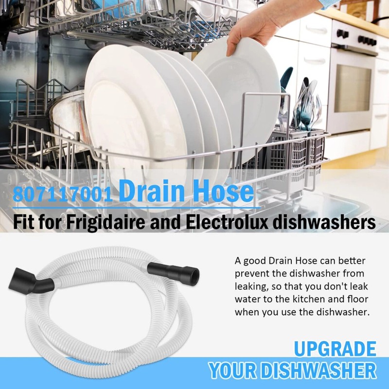 for Electrolux Frigidaire Drain Hose 807117001 for Electrolux Frigidaire Dishwasher