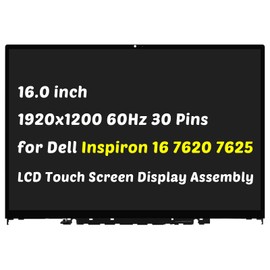 HOULISE Replacement for Dell Inspiron 16 7620 7625 2-in-1 (P119F P119F001) 0K9G5V K9G5V 1920x1200 30 Pins 16.0" LCD LED Screen Display Digitizer Assembly (Non for Dell Inspiron 16 Plus)