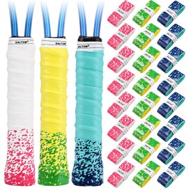 Jerify 24 Pieces Tennis Racket Grip Tape, Precut Badminton Racket Overgrips Tape with Velvety Comfort for Anti Slip and Absorbent Grip(Vibrant Color,Spotted Style)