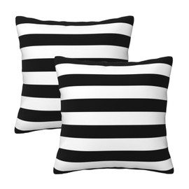 Black and White Stripe Throw Pillow Covers 16x16 in Farmhouse Pillow Case Soft Outdoor Cushion Covers Set of 2 for Sofa Bed Bedroom Car Chair Living Room Home Decorative