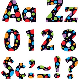 TREND ENTERPRISES, INC. Neon Dots 4"" Playful Combo Ready Letters", Assorted (T-79754)